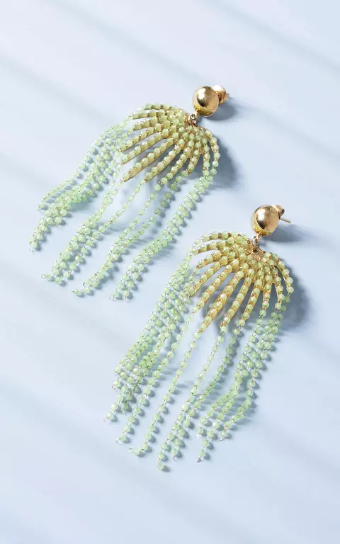 Earrings made of stainless steel gold green