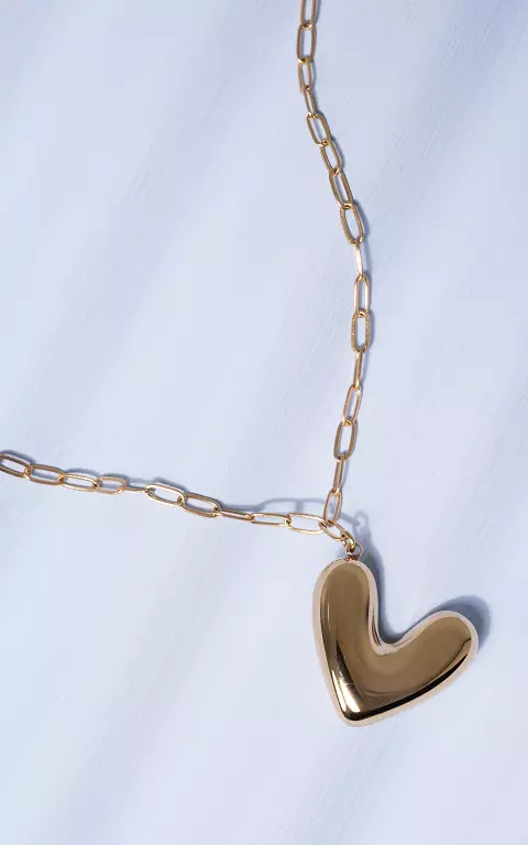 Ketting met hartjes hanger goud