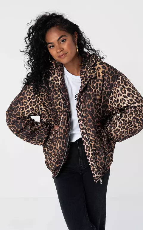 Oversized Jacke im Leo-Look leopard