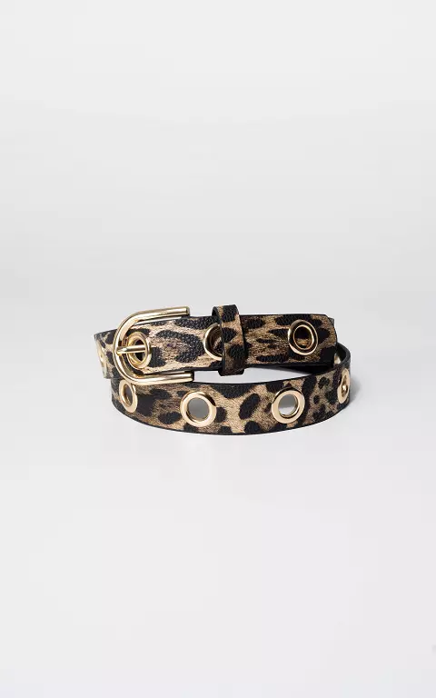 Belt with metal rings leopard