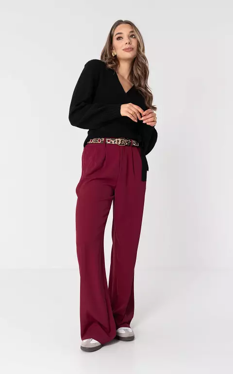 Wide Leg Hose dunkelrot