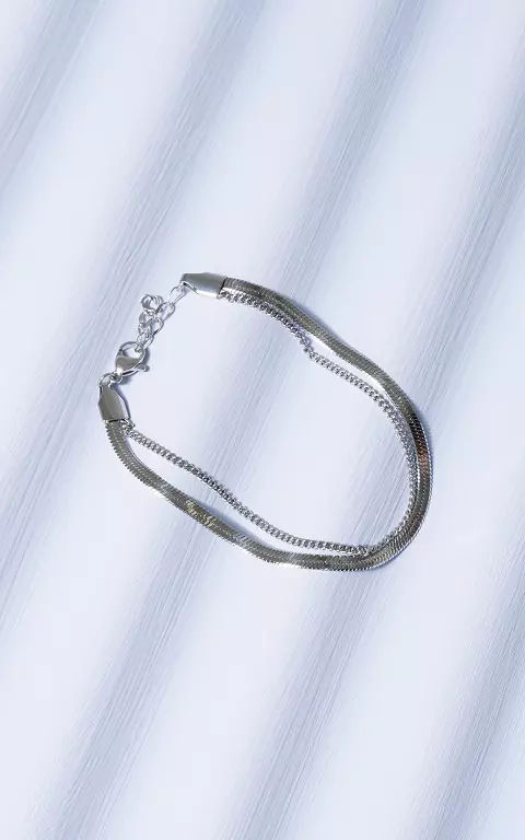 Verstelbare armband van stainless steel zilver