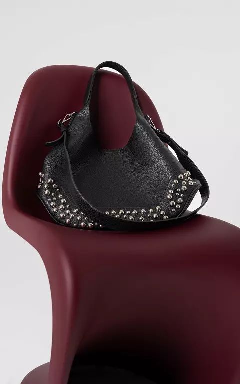 Tas met studs zwart zilver