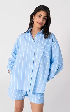 Striped blouse | Light Blue White | Guts & Gusto