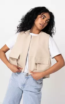 Vest with zip | Beige | Guts & Gusto