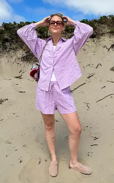 Oversized blouse | Purple Light Pink | Guts & Gusto