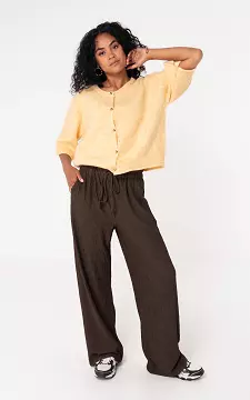 Wide leg broek | Donkerbruin | Guts & Gusto