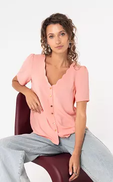 V-hals top  | Lichtroze | Guts & Gusto