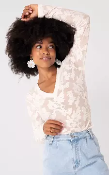 Top v-hals | Creme | Guts & Gusto