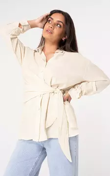 Bluse mit Wickeldetail  | Beige | Guts & Gusto