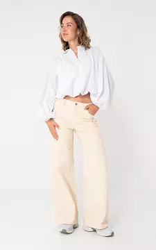 Baggy wide leg jeans  | Beige | Guts & Gusto