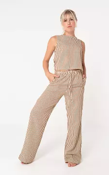 Streeppatroon broek | Wit Bruin | Guts & Gusto