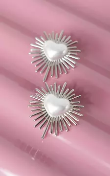 Oorstekers van stainless steel met hartje | Zilver | Guts & Gusto