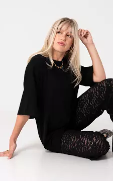 Shirt met ronde hals | Zwart | Guts & Gusto