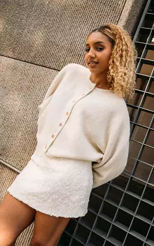 Vest met knopen | Creme | Guts & Gusto