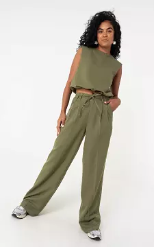 Wide leg broek | Kaki | Guts & Gusto