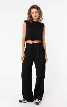 Wide leg broek | Zwart | Guts & Gusto