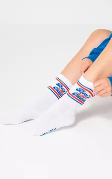 Sportsocken mit Text | Blau Rot | Guts & Gusto