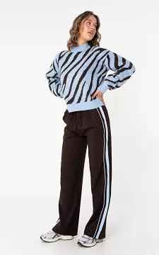 Broek met streep | Donkerbruin Lichtblauw | Guts & Gusto