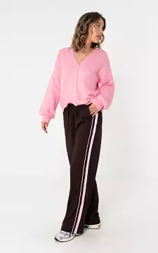 Broek met streep | Donkerbruin Lichtroze | Guts & Gusto