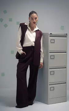 Wide leg broek | Bordeaux | Guts & Gusto