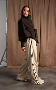 Trousers with stripe | Beige Cream | Guts & Gusto