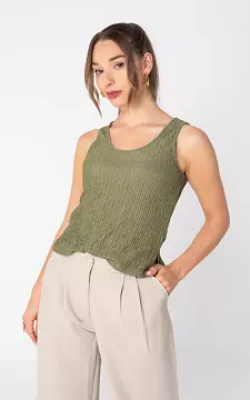 Top met structuur | Kaki | Guts & Gusto