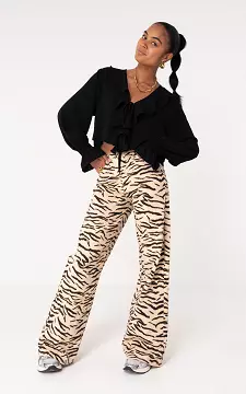 Tall animal jeans | Beige Zwart | Guts & Gusto