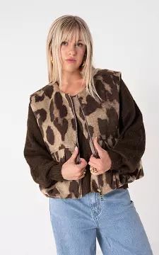Gilet met rits | Beige Donkerbruin | Guts & Gusto