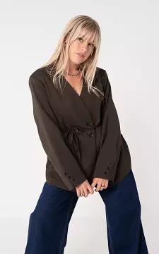 Oversized blazer | Donkerbruin | Guts & Gusto