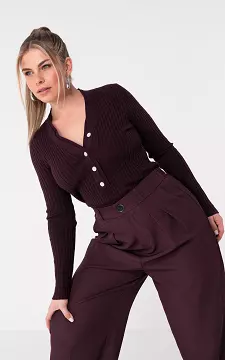 Pullover mit Knöpfen | Bordeaux | Guts & Gusto