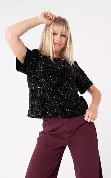 Top with sequins | Black | Guts & Gusto