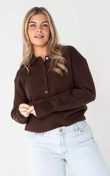 Trui met knopen | Donkerbruin | Guts & Gusto