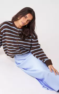 Cardigan mit Streifen | Dunkelbraun Blau | Guts & Gusto