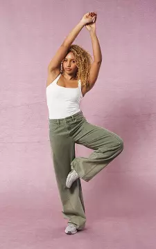 Wide straight jeans | Kaki | Guts & Gusto