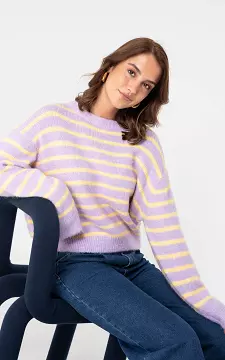 Pullover mit Streifen | Flieder Hellgelb | Guts & Gusto
