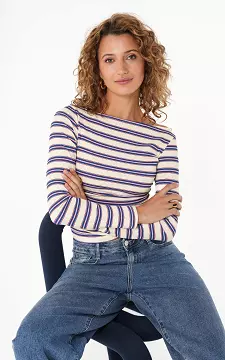 Top with boat neck | Blue White | Guts & Gusto