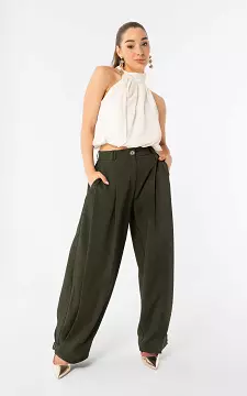 Wide leg Pantalon | Dunkelgrün | Guts & Gusto
