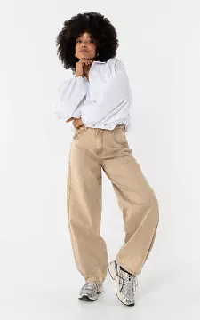 Balloon Fit Jeans | Beige | Guts & Gusto