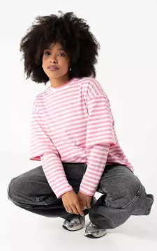 Striped longsleeve | Pink White | Guts & Gusto