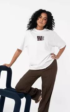 Graphic print shirt | White Brown | Guts & Gusto