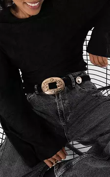 Buckle studs belt | Black | Guts & Gusto
