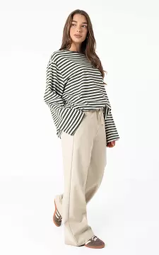 Leather look trousers | Cream | Guts & Gusto