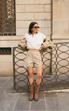 Denim short | Lichtbruin Creme | Guts & Gusto
