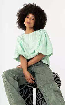 Top mit Ballonärmeln | Grün | Guts & Gusto
