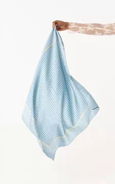 Satin stippen shawl | Blauw Wit | Guts & Gusto