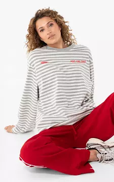 Striped longsleeve | Grijs Wit | Guts & Gusto