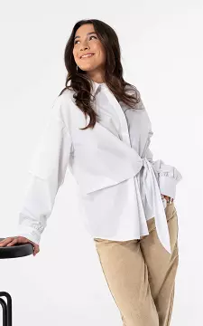 Bluse mit Schleifchen | Weiß | Guts & Gusto