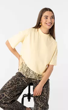 Shirt met kant | Geel | Guts & Gusto