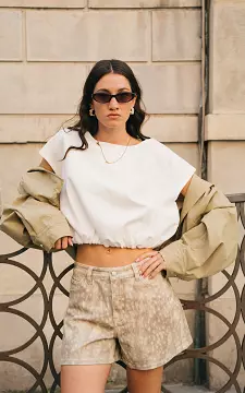 Mouwloze balloon top | Wit | Guts & Gusto